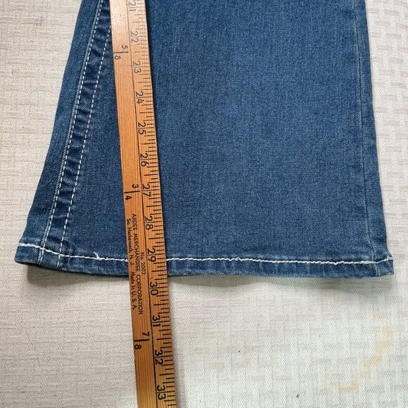 SKY Womens Size 13/14 Blue Super Soft Flare Jeans With Rhinestone Pocket Detail - Picture 10 of 12